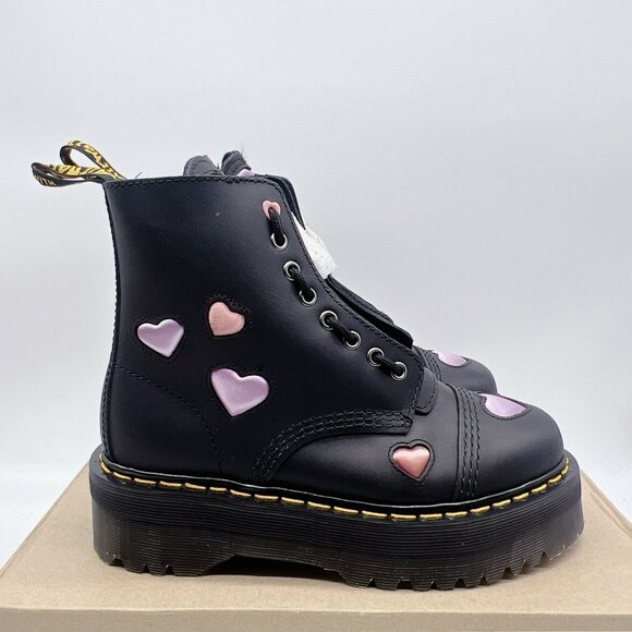 Dr. Martens Sinclair Boots Heart Quad Platform Women's US 7 Zipper Pink Purple - Picture 4 of 13